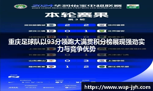 重庆足球队以93分领跑大满贯积分榜展现强劲实力与竞争优势