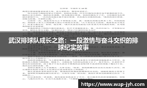 武汉排球队成长之路：一段激情与奋斗交织的排球纪实故事